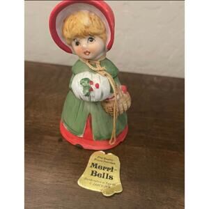vintage Merri Bells christmas  porcelain bisque figurine bell 1978